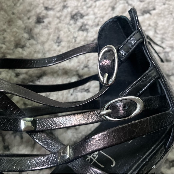 Franco Sarto size 7.5- Artisan  Heel Ankle Strap Black - Picture 4 of 13